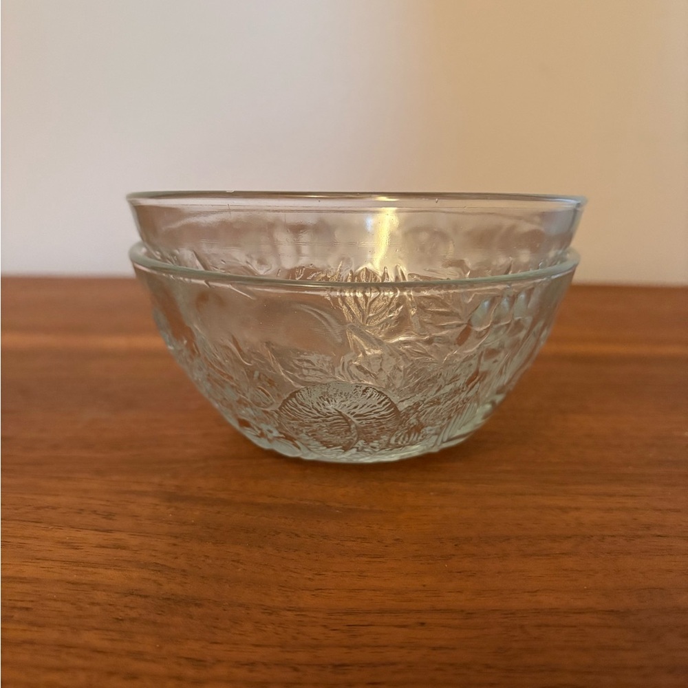Set of 2 Indonesian Glass Fruit Bowls (Vintage)
